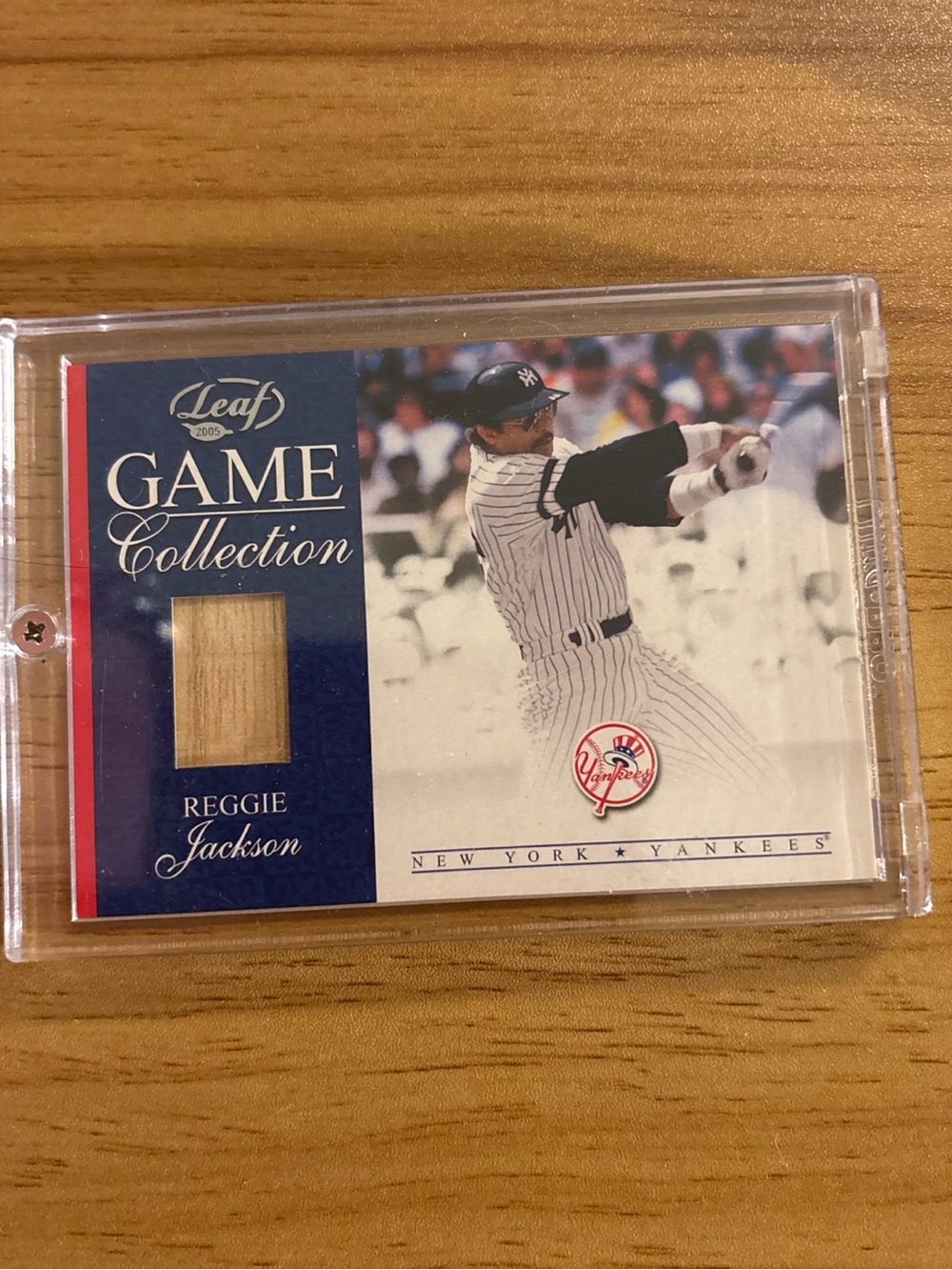 Reggie Jackson 2005 Leaf Game Collection Game Used Bat Yankees Relic HOF